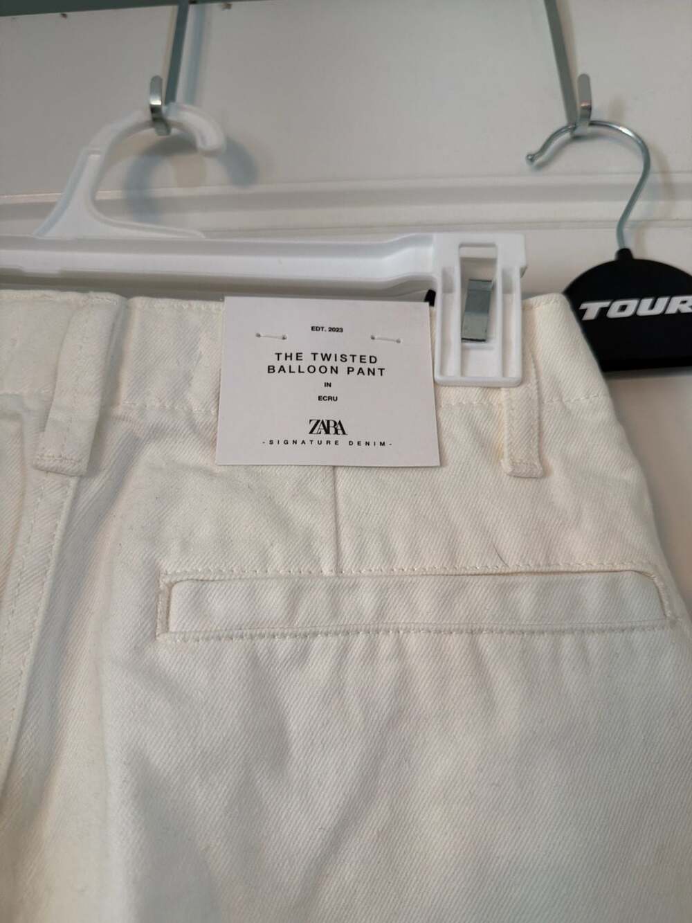 NWT ZARA Signature Denim The Twisted Balloon Pant in Ecru - Picture 5 of 5